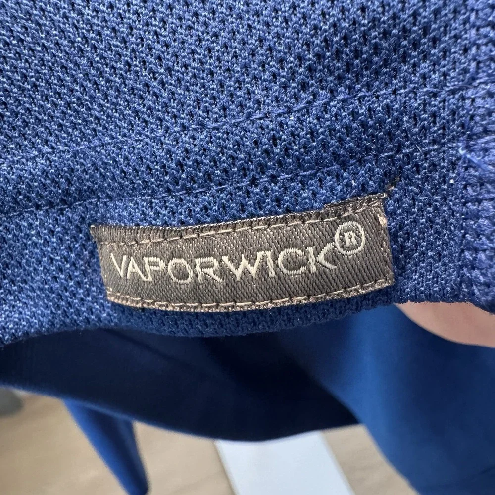 The North Face Quarter 1/4 Zip Vaporwick Pullover Mens Medium Blue‎ Logo